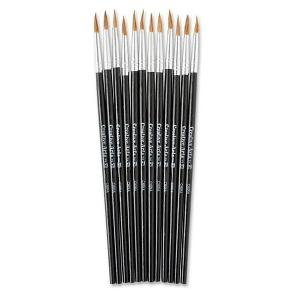 CHARLES LEONARD WATER COLOR POINTED BRUSHES - SIZE 4 - PACK OF 12 New CHARLES LEONARD WATER COLOR POINTED BRUSHES - SIZE 4 - PACK OF 12 New