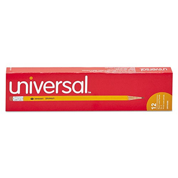 Universal UNV55400 HB #2 Woodcase Pencil Black Lead/Yellow Barrel (1-Dozen) New Universal UNV55400 HB #2 Woodcase Pencil Black Lead/Yellow Barrel (1-Dozen) New