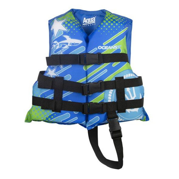 AQUA LEISURE US COAST GUARD APPROVED KIDS' LIFE JACKET VEST - BLUE New AQUA LEISURE US COAST GUARD APPROVED KIDS' LIFE JACKET VEST - BLUE New