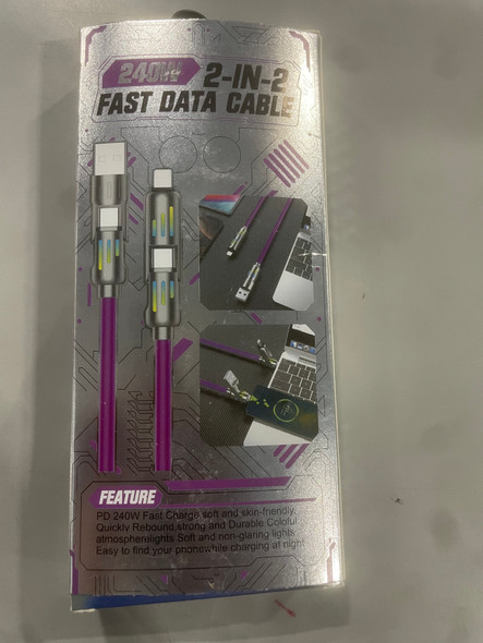 GENERIC 240W 2-IN-2 FAST DATA CABLE - PURPLE