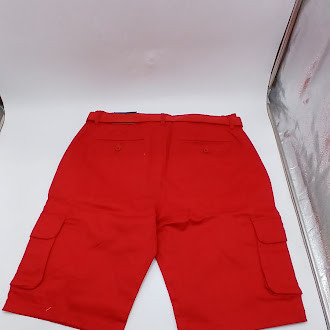 BLU ROCK MEN'S FLEX STRETCH CARGO SHORTS - SIZE: MEN 34 - RED New