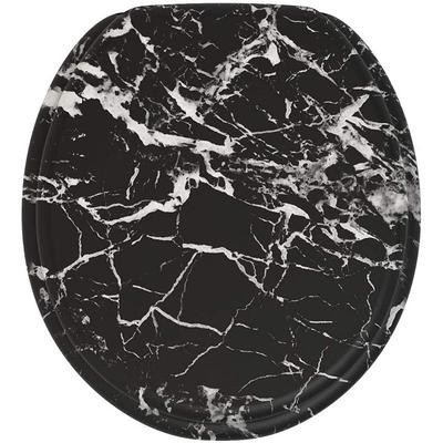 SANILO SOFT CLOSE TOILET SEAT ROUND - MARBLE BLACK New