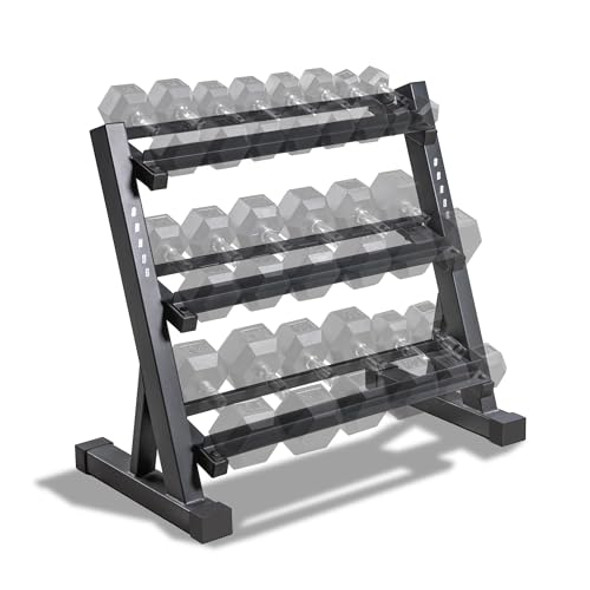 MARCY DELUXE THREE TIER METAL HOME WORKOUT WEIGHT RACK, DBR-86 - BLACK MARCY DELUXE THREE TIER METAL HOME WORKOUT WEIGHT RACK, DBR-86 - BLACK