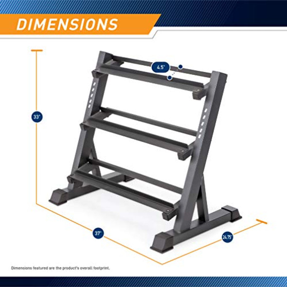 MARCY DELUXE THREE TIER METAL HOME WORKOUT WEIGHT RACK, DBR-86 - BLACK MARCY DELUXE THREE TIER METAL HOME WORKOUT WEIGHT RACK, DBR-86 - BLACK