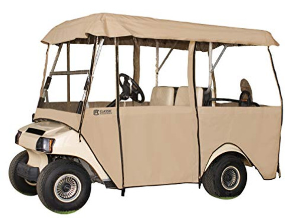 CLASSIC ACCESSORIES FAIRWAY DELUXE 4-SIDED 4-PERSON GOLF CART ENCLOSURE - SAND CLASSIC ACCESSORIES FAIRWAY DELUXE 4-SIDED 4-PERSON GOLF CART ENCLOSURE - SAND