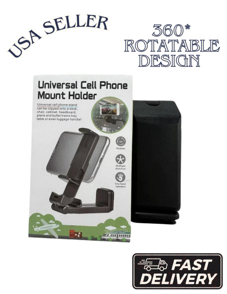 GENERIC UNIVERSAL CELL PHONE MOUNT HOLDER - BLACK