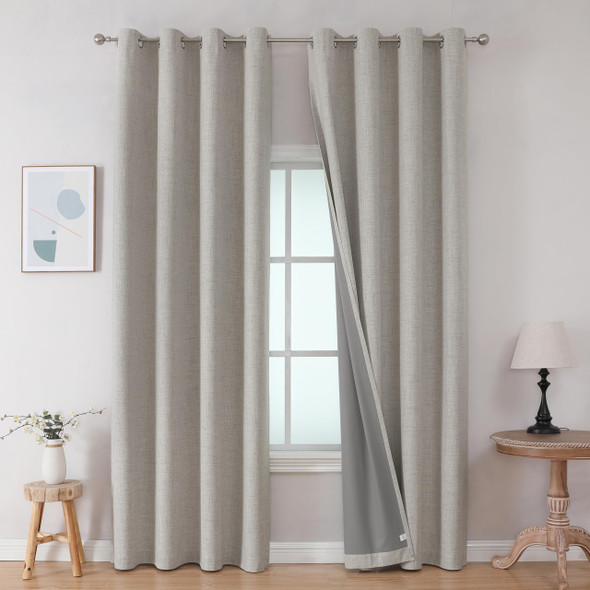 JOYDECO Room Darkening Curtains W/Grommets, Greyish White (42x63") - 63" Length JOYDECO Room Darkening Curtains W/Grommets, Greyish White (42x63") - 63" Length