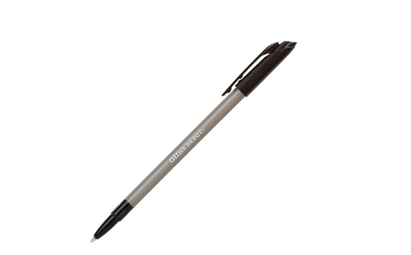 OFFICE DEPOT BRAND TINTED BALLPOINT STICK PENS POINT 1.0 MM PACK OF 12 - BLACK New OFFICE DEPOT BRAND TINTED BALLPOINT STICK PENS POINT 1.0 MM PACK OF 12 - BLACK New