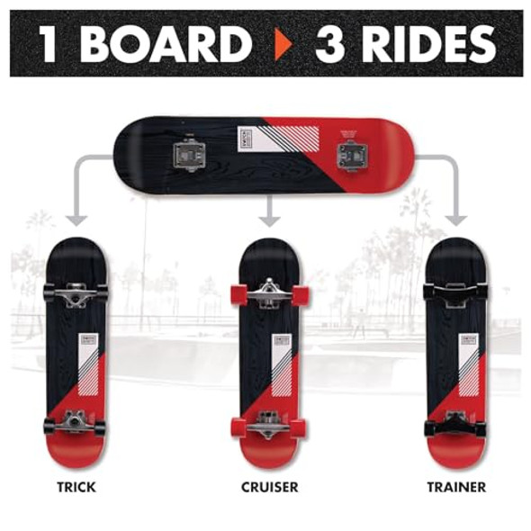 3-in-1 Skateboard Trick, Cruiser & Trainer Set, Slide & Ride Tech | 3-in-1 Red 3-in-1 Skateboard Trick, Cruiser & Trainer Set, Slide & Ride Tech | 3-in-1 Red