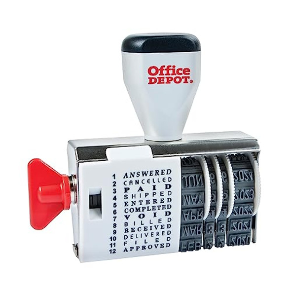 OFFICE DEPOT DIAL-N-STAMP DATER 032526 603-447 - GRAY/RED New OFFICE DEPOT DIAL-N-STAMP DATER 032526 603-447 - GRAY/RED New