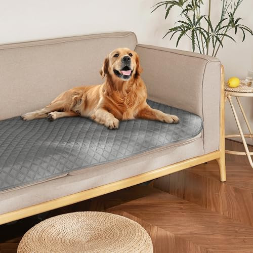 NICETOWN 100% Waterproof Dog Blanket Soft Pet bed Cover 30x70" - Dark Grey/Light