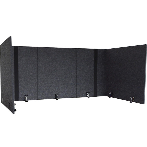 LUMEAH ADJUSTABLE DESK SCREEN WITH RETURNS POLYESTER ASH LUAD48301A New LUMEAH ADJUSTABLE DESK SCREEN WITH RETURNS POLYESTER ASH LUAD48301A New