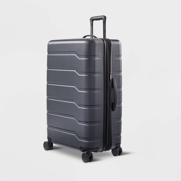 OPEN STORY HARDSIDE LARGE CHECKED SPINNER SUITCASE - OPEN STORY™ - GRAY OPEN STORY HARDSIDE LARGE CHECKED SPINNER SUITCASE - OPEN STORY™ - GRAY