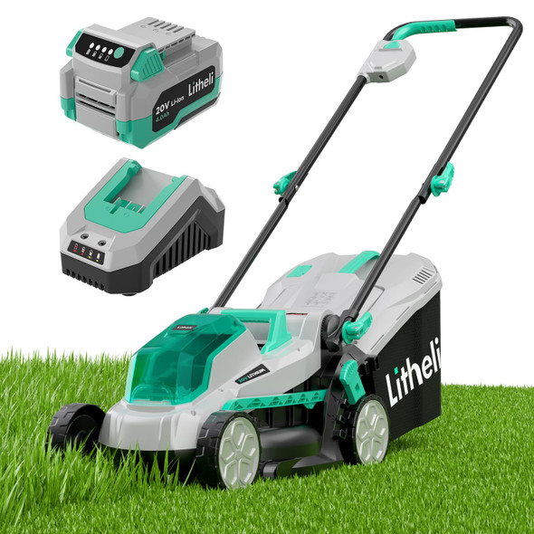 LITHELI CORDLESS LAWN MOWER 13" 5 HEIGHTS 20V BRUSHLESS MOTOR E1-L33LMBC - GREEN LITHELI CORDLESS LAWN MOWER 13" 5 HEIGHTS 20V BRUSHLESS MOTOR E1-L33LMBC - GREEN