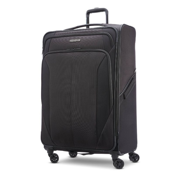 AMERICAN TOURISTER PHENOM SOFTSIDE LARGE CHECKED SPINNER SUITCASE - BLACK AMERICAN TOURISTER PHENOM SOFTSIDE LARGE CHECKED SPINNER SUITCASE - BLACK