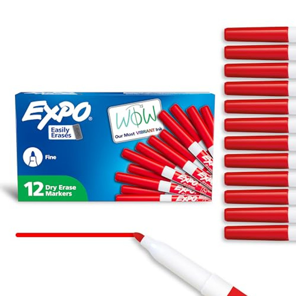 EXPO 86002 SANFORD EXPO LOW ODOR DRY ERASE MARKER FINE POINT RED BOX OF 12 New EXPO 86002 SANFORD EXPO LOW ODOR DRY ERASE MARKER FINE POINT RED BOX OF 12 New