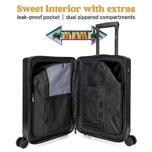 MIAMI CARRYON OCEAN 20 INCH POLYCARBONATE CARRY-ON SUITCASE CARE KIT - BLACK MIAMI CARRYON OCEAN 20 INCH POLYCARBONATE CARRY-ON SUITCASE CARE KIT - BLACK