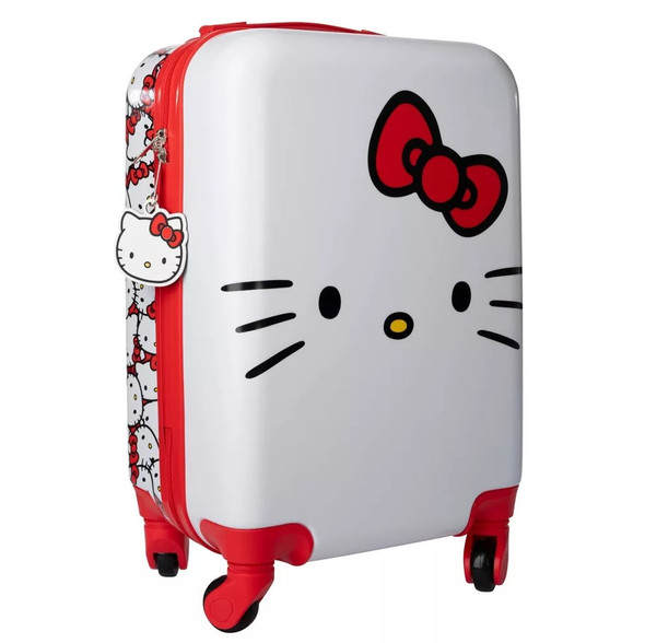 HELLO KITTY HARDSIDE CARRY ON SPINNER SUITCASE - RED/WHITE HELLO KITTY HARDSIDE CARRY ON SPINNER SUITCASE - RED/WHITE