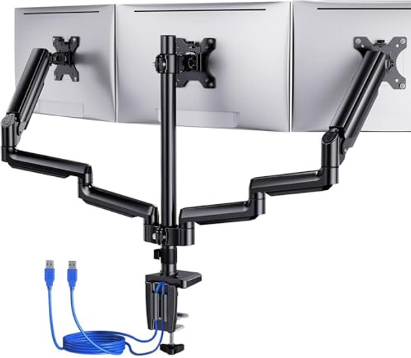 ERGEAR TRIPLE MONITOR MOUNT HOLDER EGTS5B - BLACK ERGEAR TRIPLE MONITOR MOUNT HOLDER EGTS5B - BLACK