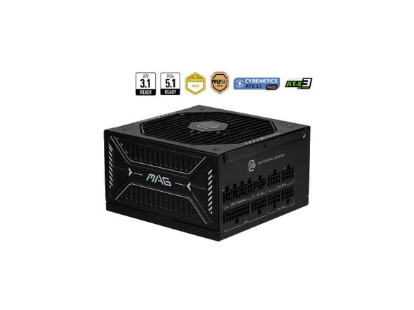 MSI MAG A850GLS PCIE5, Fully Modular Compact Gaming 850W Power Supply, 80+ Gold,
