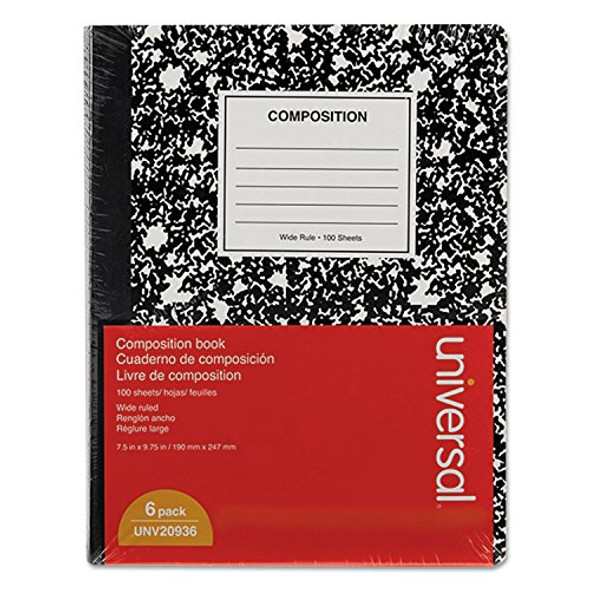 UNIVERSAL 20946 COMPOSITION BOOK COLLEGE RULE 9 3/4 X 7 1/2 100 SHEETS 6/PACK UNIVERSAL 20946 COMPOSITION BOOK COLLEGE RULE 9 3/4 X 7 1/2 100 SHEETS 6/PACK