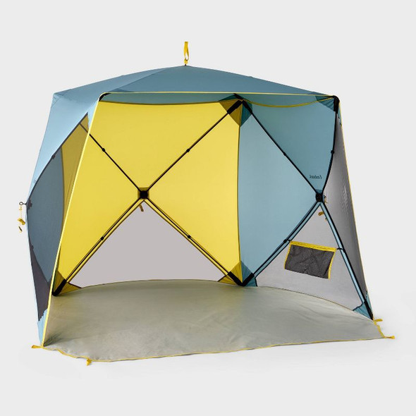 EMBARK BEACH SHELTER YELLOW - 4 HUB SHELTER - LIGHT TEAL/YELLOW EMBARK BEACH SHELTER YELLOW - 4 HUB SHELTER - LIGHT TEAL/YELLOW