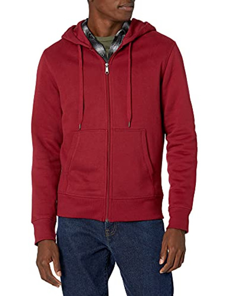 AMAZON ESSENTIALS MEN'S FULL-ZIP FLEECE HOODIE SIZE MEN MEDIUM RED New AMAZON ESSENTIALS MEN'S FULL-ZIP FLEECE HOODIE SIZE MEN MEDIUM RED New