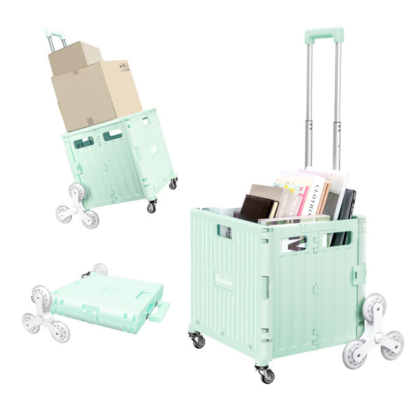 HONSHINE FOLDABLE ROLLING CRATE STAIR CLIMBING UTILITY LIGHT GREEN
