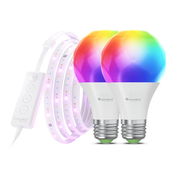 NANOLEAF ESSENTIALS MATTER BLUETOOTH LIGHTBULB (2PK) & LIGHTSTRIP 80" SMARTER NANOLEAF ESSENTIALS MATTER BLUETOOTH LIGHTBULB (2PK) & LIGHTSTRIP 80" SMARTER