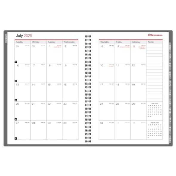 OFFICE DEPOT 2025-2026 WEEKLY/MONTHLY PLANNER 5" X 8" 30% RECYCLABLES - GRAY New OFFICE DEPOT 2025-2026 WEEKLY/MONTHLY PLANNER 5" X 8" 30% RECYCLABLES - GRAY New