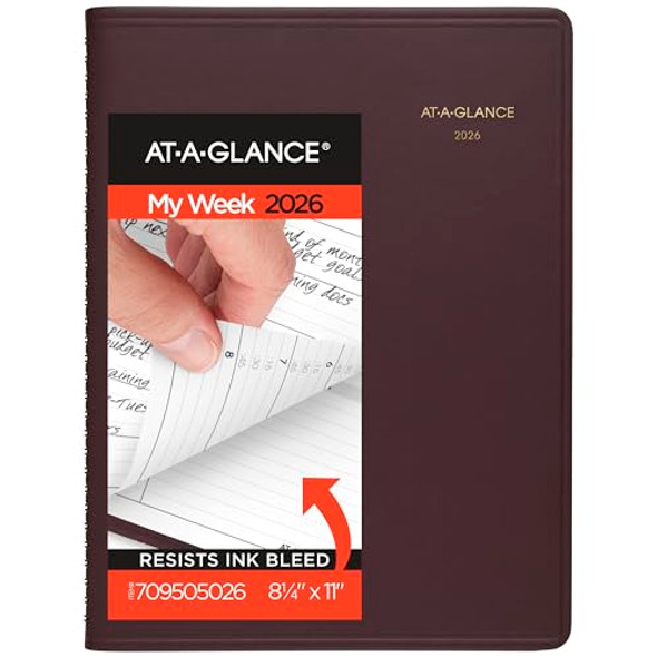 AT-A-GLANCE 2026 APPOINTMENT BOOK PLANNER WEEKLY 8-1/4" X 11" LARGE - WINESTONE AT-A-GLANCE 2026 APPOINTMENT BOOK PLANNER WEEKLY 8-1/4" X 11" LARGE - WINESTONE