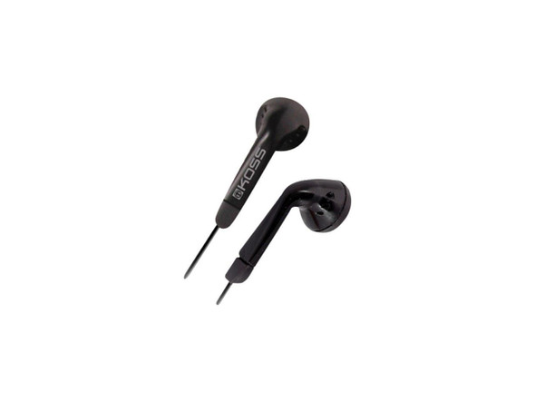 KOSS Black 175481 3.5mm Connector Earbud Ultra-lightweight Earbud Stereophone