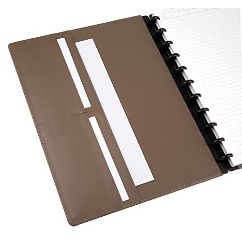 TUL Discbound Notebook Pebbled Leather Cover, Letter Size, 60 Sheets - ROSE GOLD New