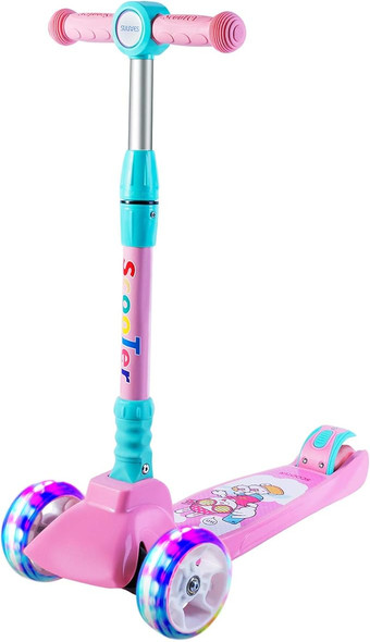 SULIVES 3 WHEEL SCOOTER FOR KIDS AGES 2-12 HEIGHT ADJUSTABLE CUBISM / MODERN ART