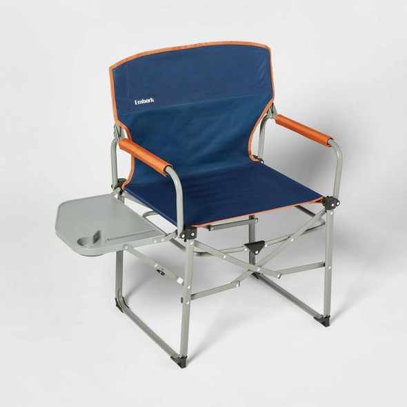 EMBARK COMPACT DIRECTORS OUTDOOR PORTABLE CAMP CHAIR - BLUE/ORANGE