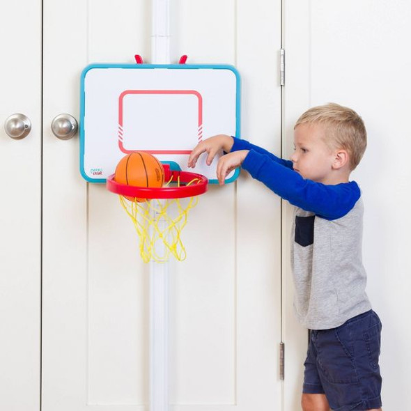 CHUCKLE & ROAR GROW-WITH-YOU TOY BASKETBALL SET - WHITE