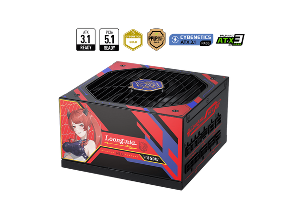 MSI A850GLS MLG EDITION, Fully Modular Compact Gaming 850W Power Supply, 80+
