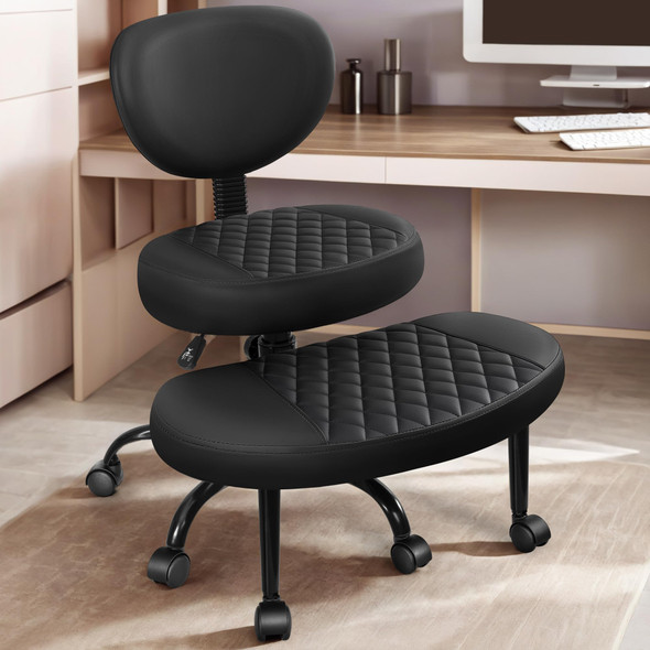 ATHOPE ERGONOMIC CROSS LEGGED OFFICE CHAIR ADJUSTABLE HEIGHT MEDITATION - BLACK