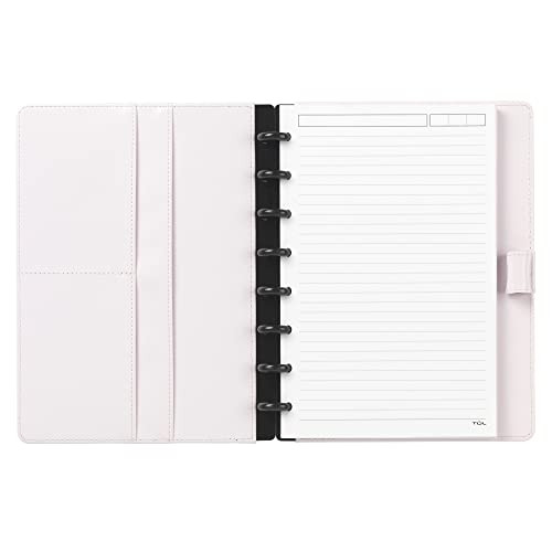 TUL® NOTEBOOK DIE-CUT LEATHER COVER JUNIOR SIZE NARROW RULED 60 SHEETS PINK New