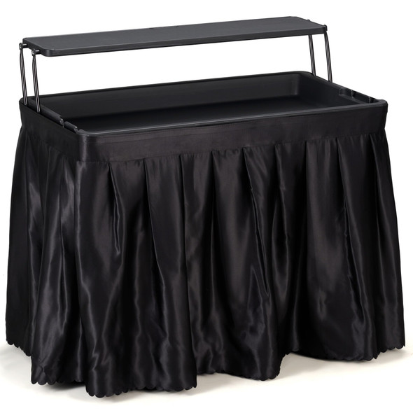 Dragosum Outdoor Cooler Ice Table with Drain and Shelf Matching Skirt - Black