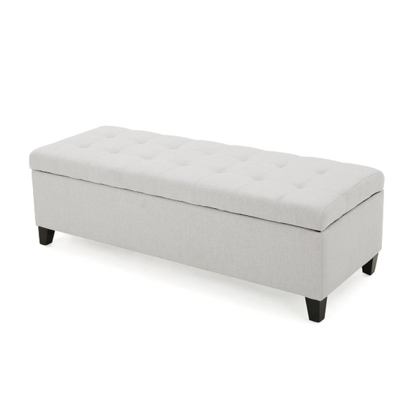 CHRISTOPHER KNIGHT HOME MISSION FABRIC STORAGE OTTOMAN, LIGHT GRAY