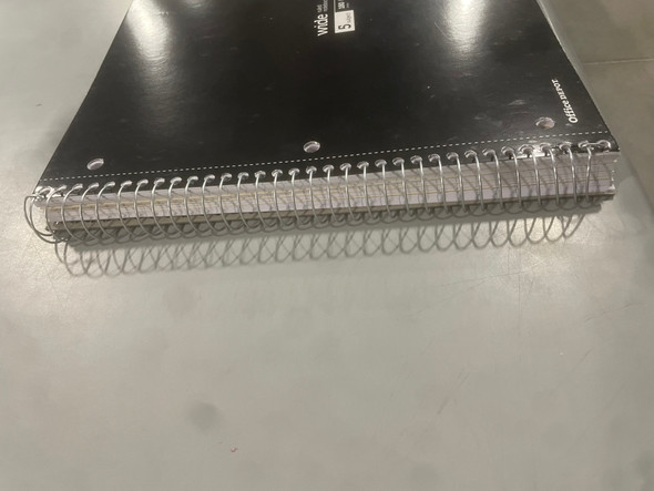 OFFICE DEPOT WIREBOUND NOTEBOOK 8" X 10-1/2", WIDE RULED, 180 SHEETS - BLACK