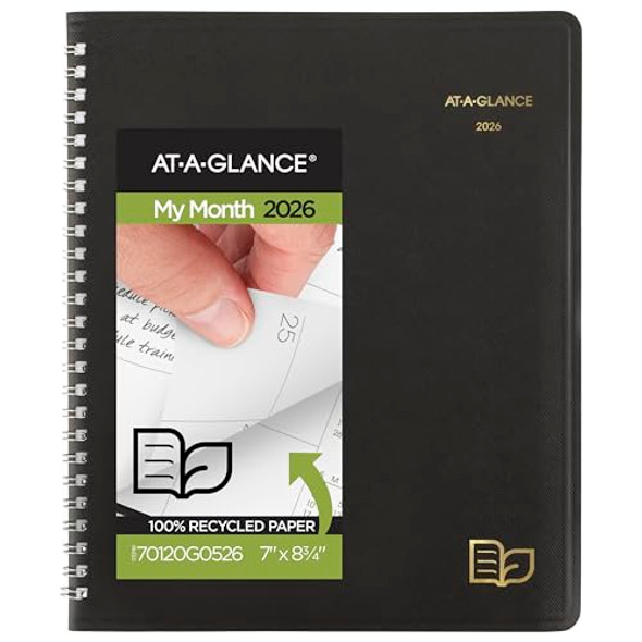 2026 AT-A-GLANCE Planner, Monthly, 7" x 8.75", Medium, Recycled (70120G0526) New