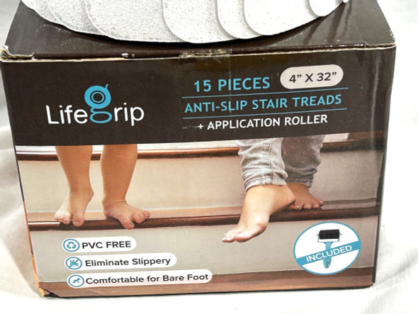 LIFEGRIP STAIR TREADS NON-SLIP (15PCS) ANTI SLIP TRANSPARENT STAIR TREADS 5"X32" New