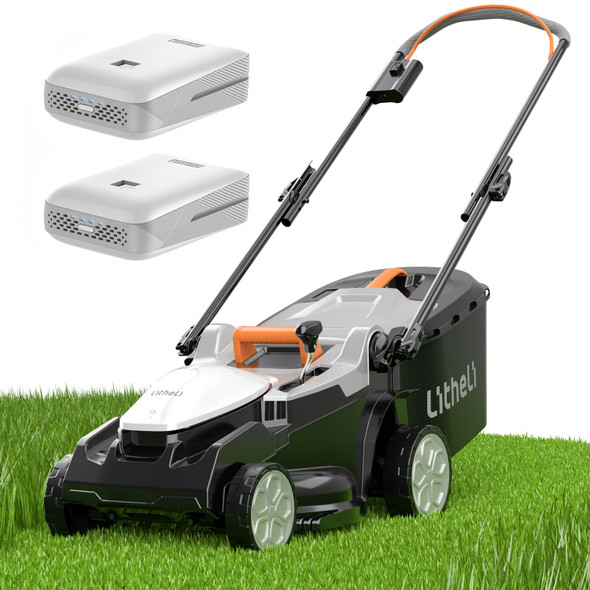 Litheli 40V (2 x 20V) 16" Electric Lawn Mower Cordless Walk U20LM00-0A210 - Gray