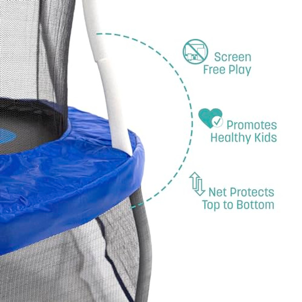 SKYWALKER TRAMPOLINES MINI TRAMPOLINE WITH ENCLOSURE NET - BLUE