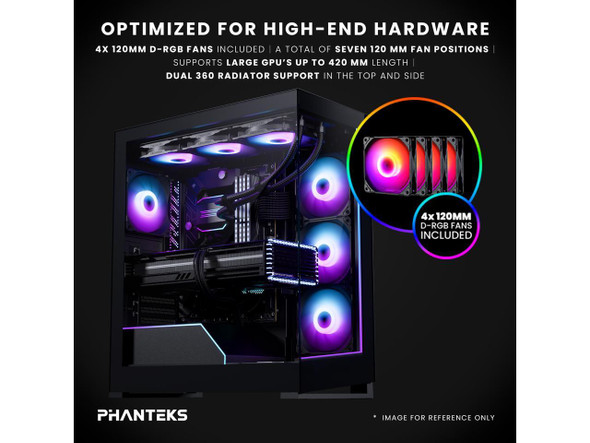 Phanteks NV5S Showcase Mid-Tower ATX PC Case, 4 x M25-120 ARGB Fans,