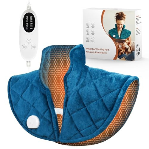KOONIE WEIGHTED HEATING PAD FOR NECK SHOULDERS BACK, 2.5LB JBFRD301-19X22 - BLUE