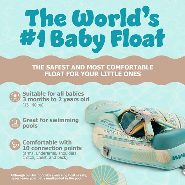 MAMBOBABY INNOVATIVE EXPLORER BABY POOL FLOAT WITH CANOPY - TEAL