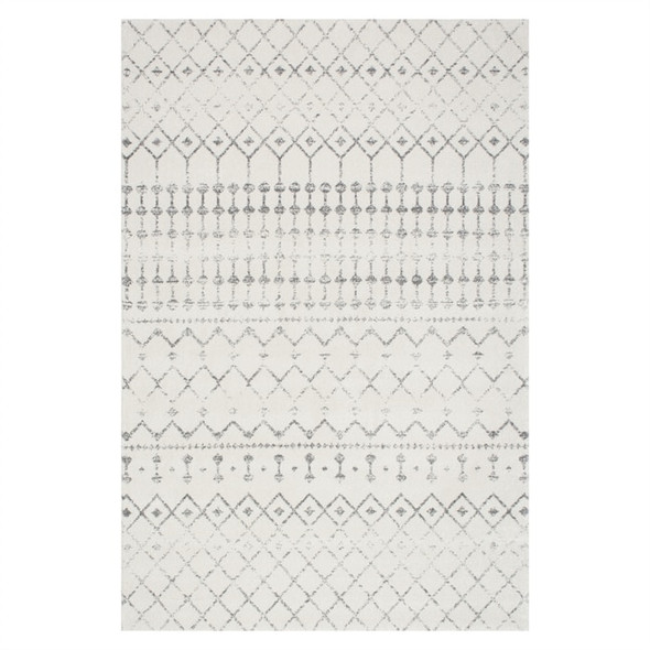 NULOOM BLYTHE 8 X 8 POLYPROPYLENE GEOMETRIC MOROCCAN AREA RUG - GRAY New